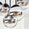 Gastor Deckenleuchte Glas 15 cm Chrom, Klar, Rauchfarben, 5-flammig