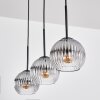 Koyoto Hängeleuchte Glas 15 cm Klar, Rauchfarben, 3-flammig
