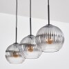Koyoto Hängeleuchte Glas 20 cm Klar, Rauchfarben, 3-flammig