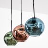 Ripoll Hängeleuchte Glas 20 cm Blau, Grün, Kupferfarben, 3-flammig