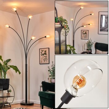 Nikkala Stehleuchte Schwarz, 5-flammig