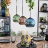 Koyoto Hängeleuchte Glas 15 cm Blau, Grün, Kupferfarben, 3-flammig