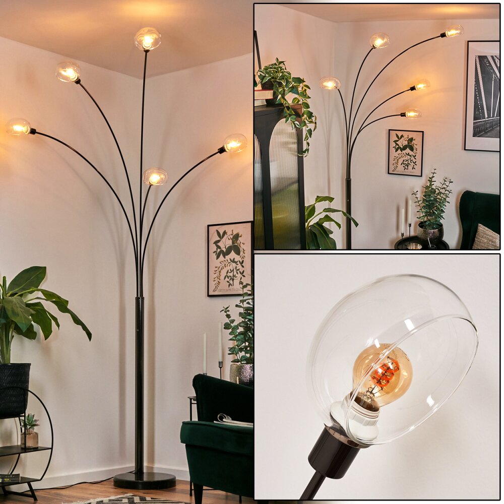 Nikkala Stehleuchte Chrom, Schwarz, 5-flammig main product photo