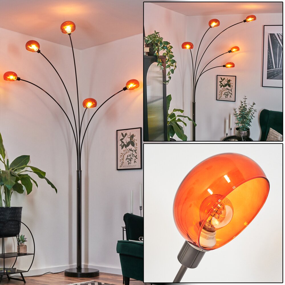Nikkala Stehleuchte Chrom, Schwarz, 5-flammig main product photo