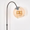 Koyoto Stehleuchte Glas 25 cm Chrom, Schwarz, 1-flammig
