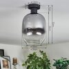 Apedo Deckenleuchte Glas 20 cm Klar, Rauchfarben, 1-flammig