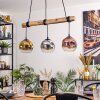 Ripoll Pendelleuchte Glas 15 cm Naturfarben, Schwarz, 3-flammig