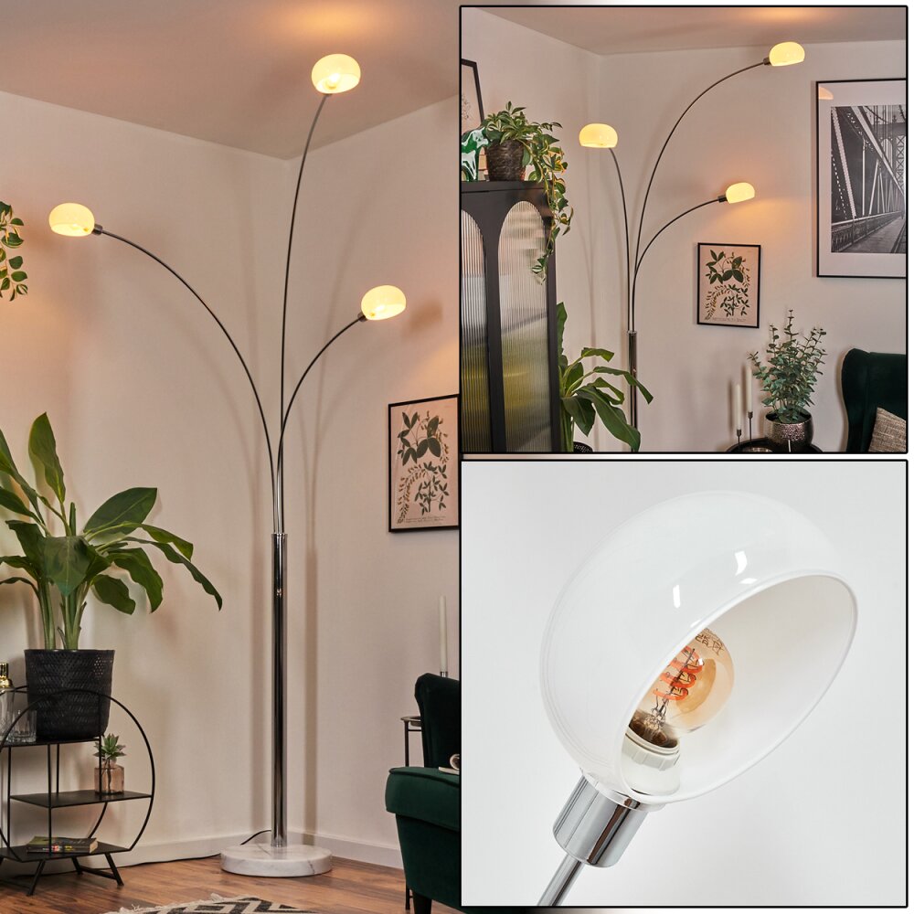 Nikkala Stehleuchte Chrom, Weiß, 3-flammig main product photo