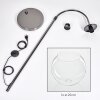 Koyoto Bogenleuchte Glas 25 cm Chrom, Schwarz, 1-flammig
