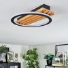 Pompu Deckenleuchte LED Naturfarben, Schwarz, 1-flammig