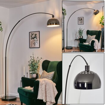 Baloca Bogenlampe 27 cm Chrom, Schwarz, 1-flammig