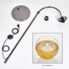 Koyoto Stehleuchte Glas 25 cm Chrom, Schwarz, 1-flammig