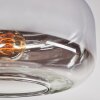 Boza Deckenleuchte Glas 28 cm Chrom, Klar, Rauchfarben, 1-flammig