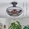 Mertola Deckenleuchte Glas 30 cm Rauchfarben, 1-flammig