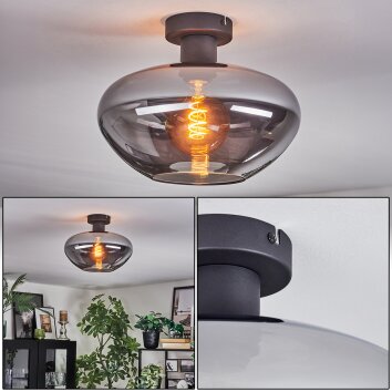 Mertola Deckenleuchte Glas 30 cm Rauchfarben, 1-flammig