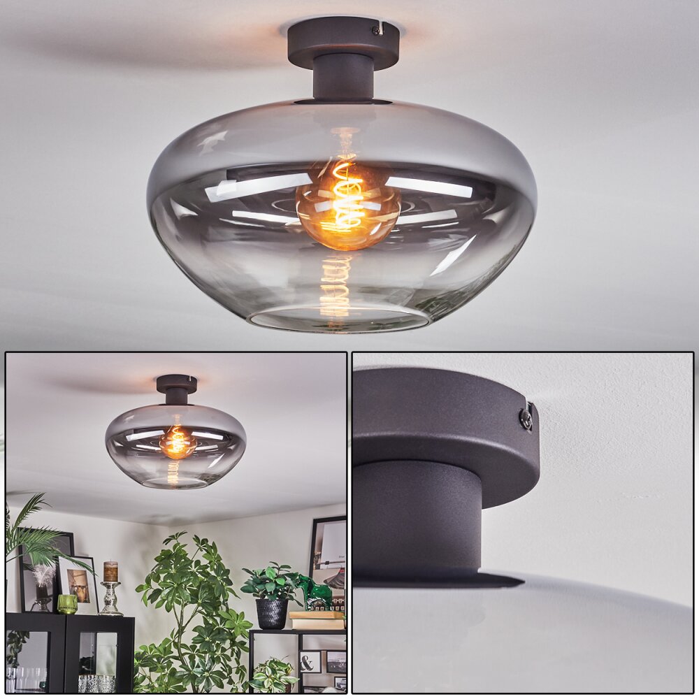 Mertola Deckenleuchte Glas 35 cm Klar, Rauchfarben, 1-flammig main product photo