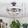 Mertola Deckenleuchte Glas 35 cm Klar, Rauchfarben, 1-flammig