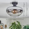 Mertola Deckenleuchte Glas 30 cm Klar, Rauchfarben, 1-flammig