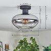 Mertola Deckenleuchte Glas 25 cm Klar, Rauchfarben, 1-flammig