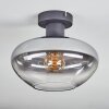 Mertola Deckenleuchte Glas 25 cm Klar, Rauchfarben, 1-flammig
