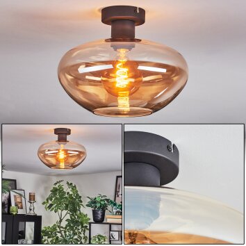 Mertola Deckenleuchte Glas 30 cm Bernsteinfarben, 1-flammig