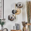 Koyoto Wandleuchte Glas 15 cm Gold, Schwarz, 3-flammig