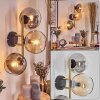 Gastor Wandleuchte Glas 15 cm Gold, Schwarz, 3-flammig