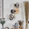 Gastor Wandleuchte Glas 15 cm Gold, Schwarz, 3-flammig