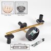 Gastor Wandleuchte Glas 15 cm Gold, Schwarz, 3-flammig