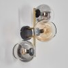 Gastor Wandleuchte Glas 15 cm Gold, Schwarz, 3-flammig