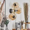 Koyoto Wandleuchte Glas 15 cm Gold, Schwarz, 3-flammig