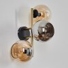 Koyoto Wandleuchte Glas 15 cm Gold, Schwarz, 3-flammig
