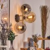 Gastor Wandleuchte Glas 15 cm Gold, Schwarz, 3-flammig