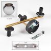 Koyoto Wandleuchte Glas 15 cm Gold, Schwarz, 3-flammig