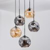 Ripoll Hängeleuchte Glas 25 cm Bernsteinfarben, Rauchfarben, 5-flammig