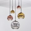 Ripoll Hängeleuchte Glas 15 cm, 20 cm, 25 cm, 30 cm Chrom, Gold, Klar, Kupferfarben, Rauchfarben, 5-flammig