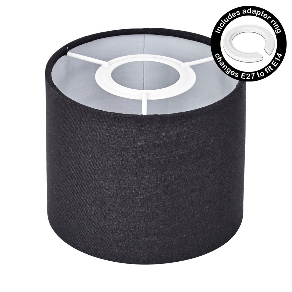 Stoffschirm Bassagoda Lampenschirm 12 cm Schwarz, Weiß main product photo