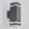 Tureby Außenwandleuchte Anthrazit, Transparent, Klar, 2-flammig
