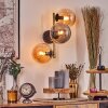 Gastor Wandleuchte Glas 15 cm Gold, Schwarz, 3-flammig