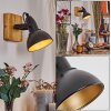Hagan Wandleuchte Chrom, Naturfarben, Schwarz, 1-flammig