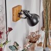 Hagan Wandleuchte Chrom, Naturfarben, Schwarz, 1-flammig