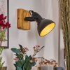 Hagan Wandleuchte Chrom, Naturfarben, Schwarz, 1-flammig