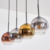 Koyoto Hängeleuchte Glas 20 cm Gold, Klar, Kupferfarben, Rauchfarben, 4-flammig