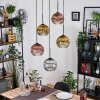 Koyoto Hängeleuchte Glas 20 cm Chrom, Gold, Klar, Kupferfarben, Rauchfarben, 5-flammig