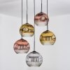 Koyoto Hängeleuchte Glas 25 cm Chrom, Gold, Klar, Kupferfarben, Rauchfarben, 5-flammig