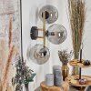 Gastor Wandleuchte Glas 15 cm Gold, Schwarz, 3-flammig