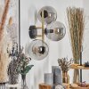 Gastor Wandleuchte Glas 15 cm Gold, Schwarz, 3-flammig