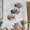 Gastor Wandleuchte Glas 15 cm Gold, Schwarz, 3-flammig