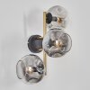 Ripoll Wandleuchte Glas 15 cm Gold, Schwarz, 3-flammig