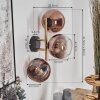 Koyoto Wandleuchte Glas 15 cm Gold, Schwarz, 3-flammig